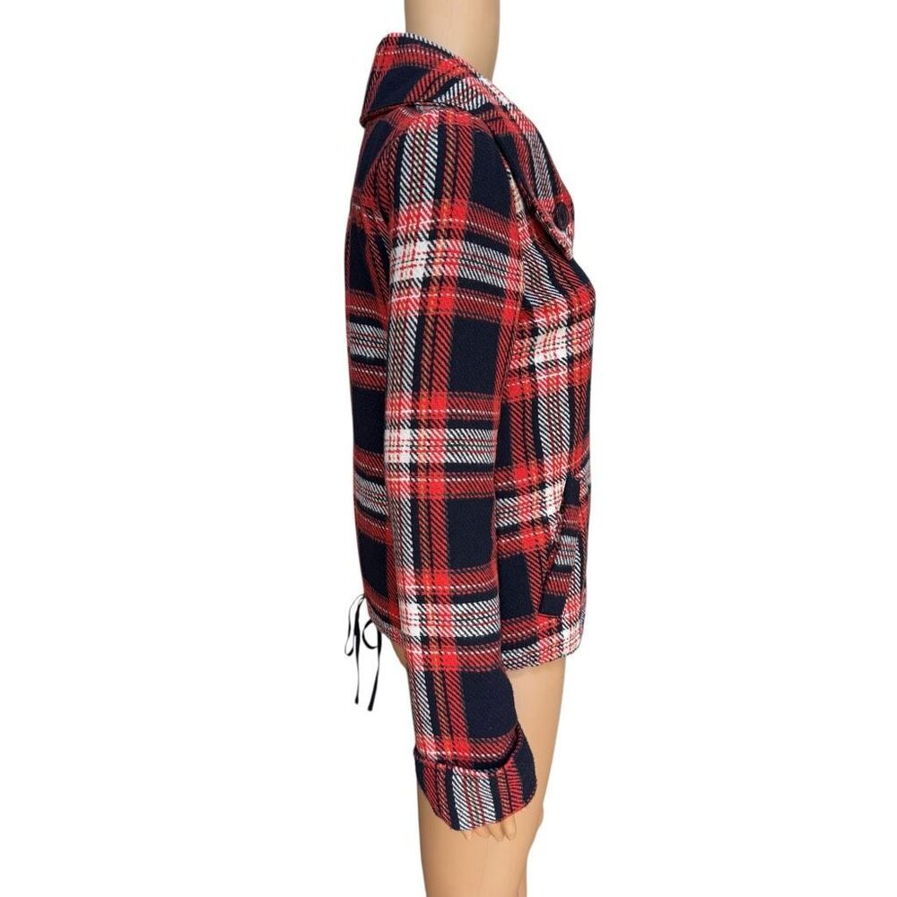 Roxy Plaid Peacoat Multicolor Button Closure Wool… - image 3